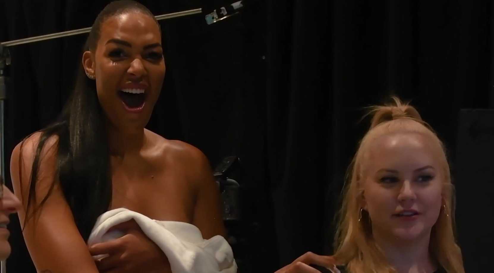 Liz Cambage in the Body Issue Behind the scenes