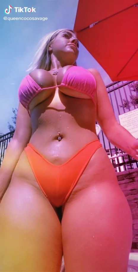 queencocosavage big tits and ass in bikini