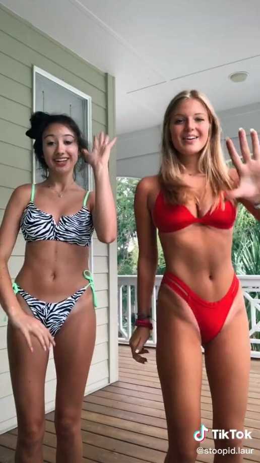 stoopid.laur red bikini with hot friend